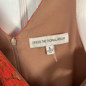 Dress The Population Melina Orange Lace Maxi Dress size S